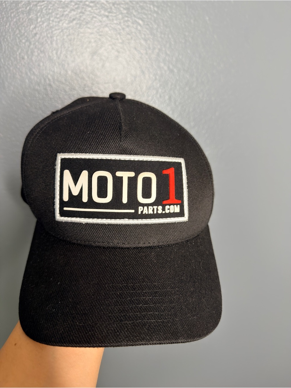 Black Moto1 Patch Baseball Cap